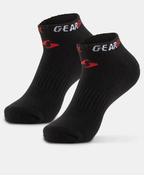 Gearbox No-Show Socks - Black/Red/White