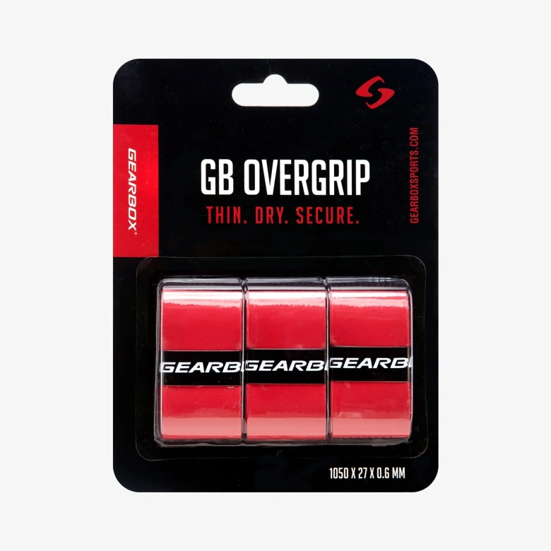 Cuốn cán vợt Gearbox Overwrap Grip - Red mỏng, khô và an toàn